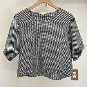 EUC Gillian Stevans Aya Tee, Gingham Noir, Size 2